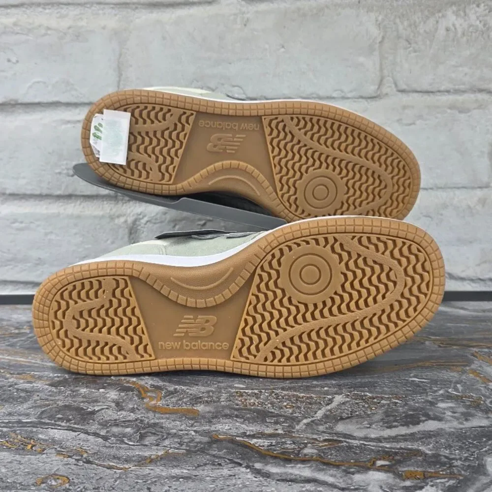 New Balance 480 Green Grey White Gum Sole Low Top Sneakers Men 7, W 8.5